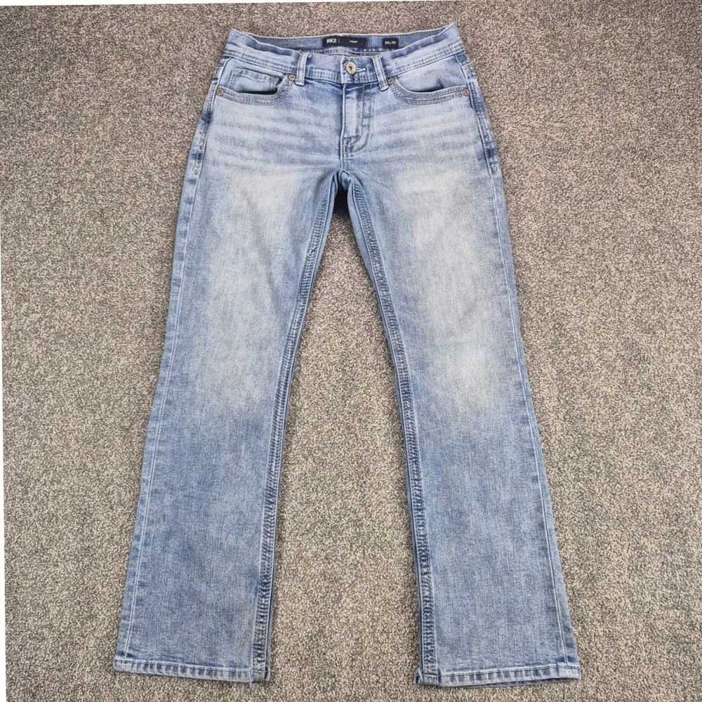 BKE Aiden Jeans Mens 28x30 Bootcut Stretch Low Rise Light Wash Denim